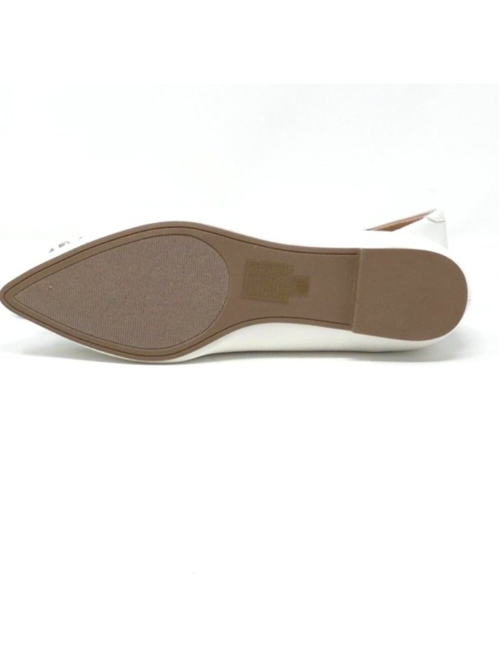 Brinley Co. Jewel Pointed Toe Ballet Flats Ivory Faux Leather Size 7.5M - Picture 8 of 10